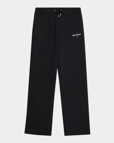 Balmain Drawstring Logo Sweatpants In Black