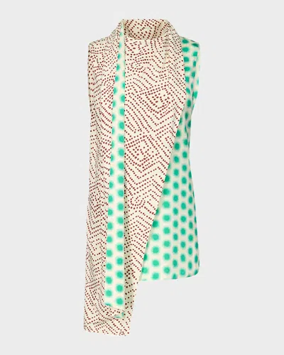 Diane Von Furstenberg X Henry Zankov Mulberry Dotted Drape Top In Green