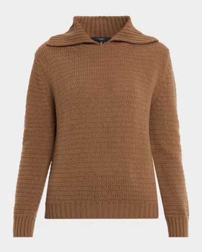 Weekend Max Mara Egoista Wool Knit Collared Sweater In Brown