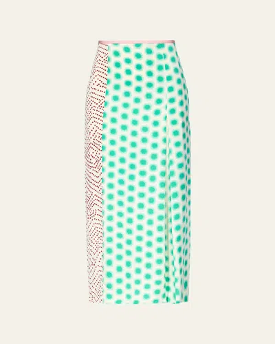 Diane Von Furstenberg X Henry Zankov Chrystie Dotted Straight Midi Skirt In Multi