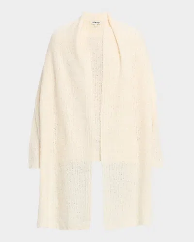 Staud Siren Scarf-detailed Boucle Yarn Sweater In Neutral