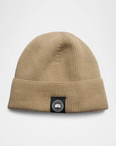 Canada Goose Men's Rib-knit Cotton Beanie In Neutral