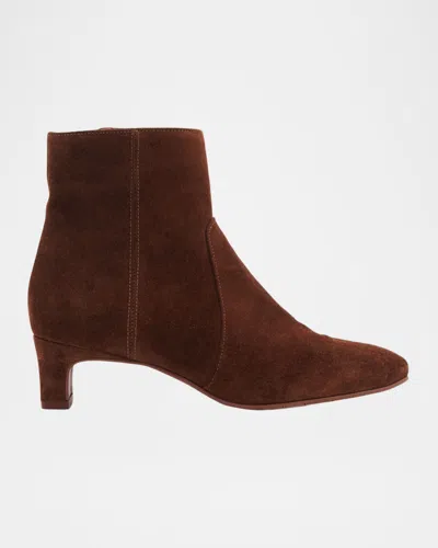 Aquatalia Siella Suede Ankle Boots In Brown