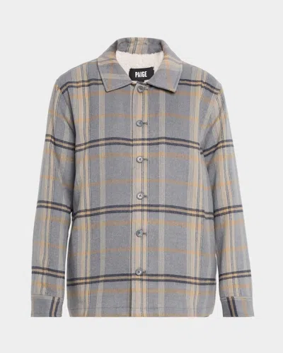 Paige Telford Plaid Button-front Shirt Jacket In Gray