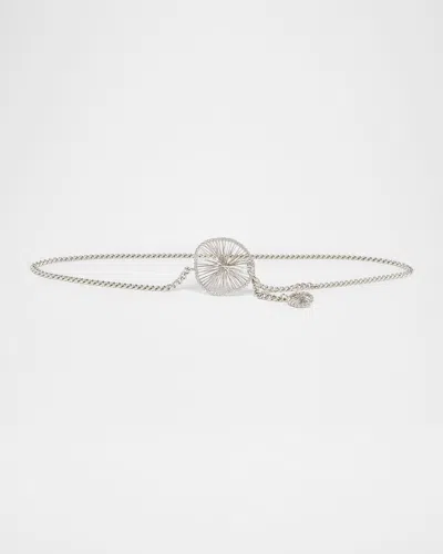 Isabel Marant Vildya Crystal-embellished Silvertone Chain Belt In Brown