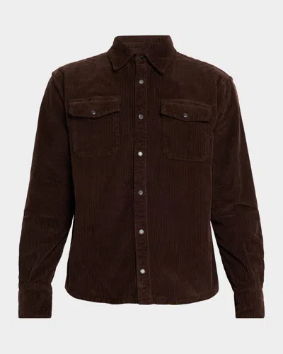 7 For All Mankind Corduroy Shirt Jacket In Brown