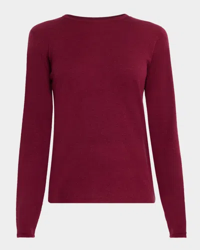 Majestic Machine Washable Cashmere Scoop-neck Pullover In Purple