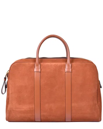 Tom Ford Leather Briefcase In Orange