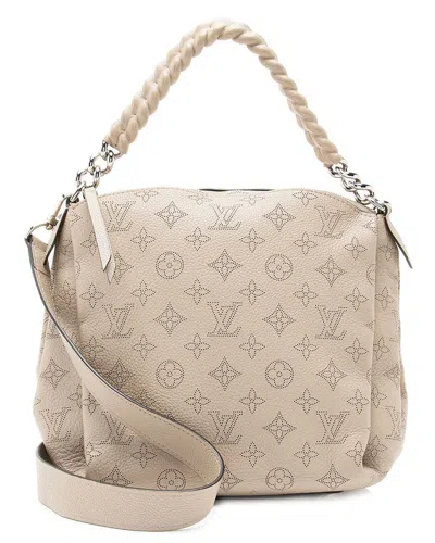 Pre-owned Louis Vuitton Grey Mahina Leather Babylone Chain Bb (authentic Pre-loved)