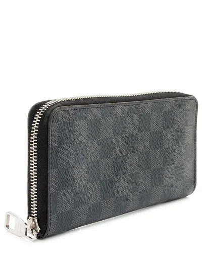 Pre-owned Louis Vuitton Black Damier Graphite Zippy Vertical Wallet (authentic Pre-  Loved)