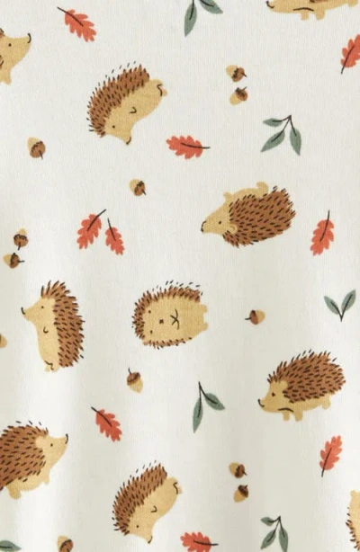 Nordstrom Print Zip Cotton Footie In White