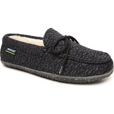 Minnetonka Oak Moccasin Slipper In Black