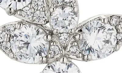 Nadri Whimsy Cubic Zirconia Cluster Linear Drop Earrings In Silver