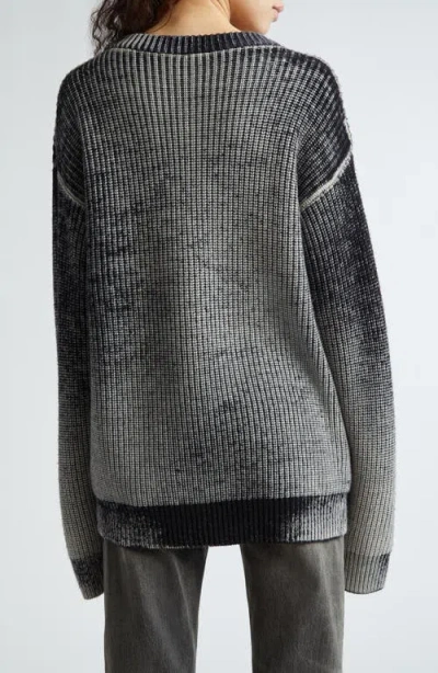 R13 Reverse-printed Wool Jumper In Gray