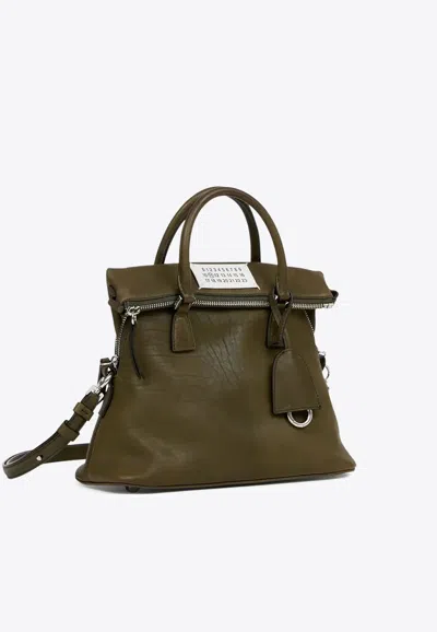Maison Margiela Mini 5ac Loved To Death Calf Leather Top Handle Bag In Green