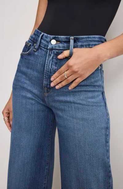Good American Soft Tech Good Waist High Waist Crop Palazzo Jeans In Blue