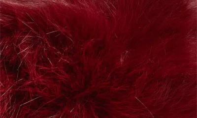 Tasha Extra Fluffy Faux Fur Bucket Hat In Burgundy