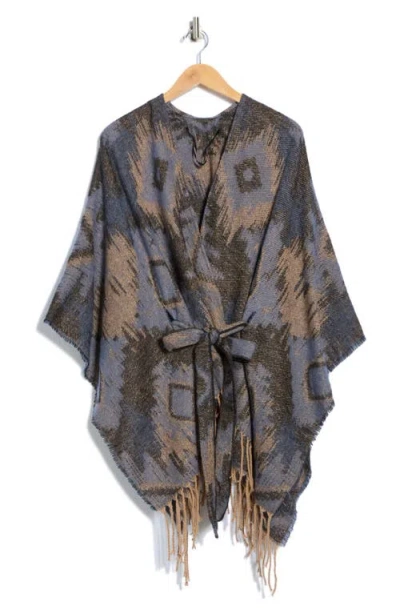 Bcbg Belted Western Jacquard Topper In Gray