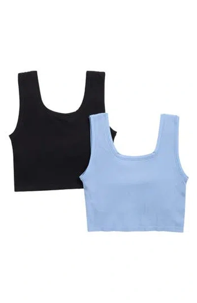 Yogalicious Kids' Seamless Bonnie 2-pack Assorted Cropped Tanks In Multi