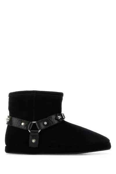 Balenciaga Women Leather And Wool Alaska Soft Bootie Boots In Black
