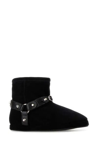 Balenciaga Women Leather And Wool Alaska Soft Bootie Boots In Black