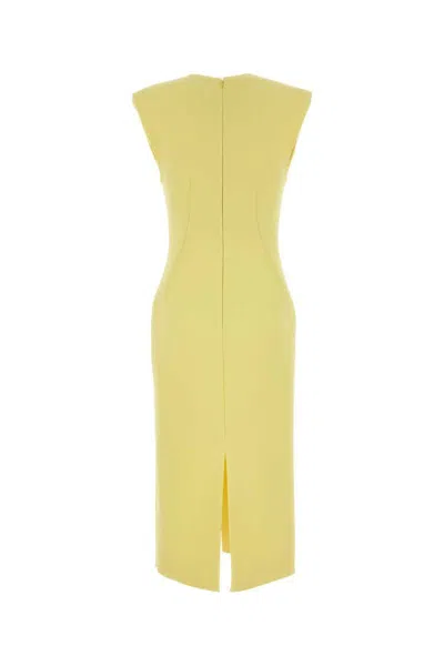 Givenchy Midi Dress With Front Slit And V-neckline In Yellow