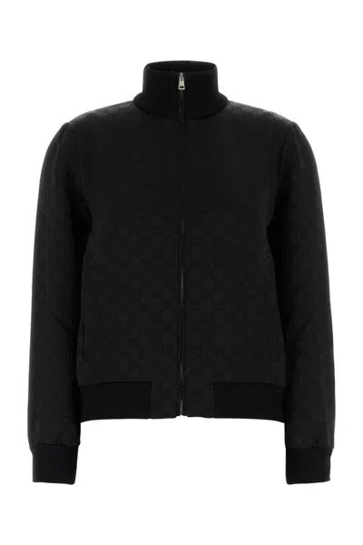 Gucci Women Viscose Blend Sweatshirt With All-over Gg Motif In Black