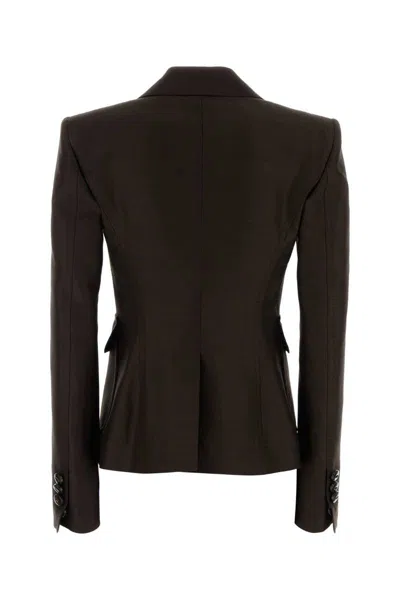 Dsquared2 Dsquared Women Chocolate Wool Blend Bianca Blazer In Brown