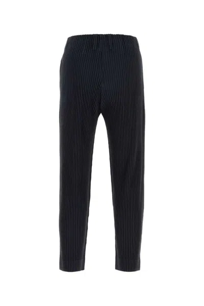 Issey Miyake Textured Cropped Trousers In Polyester In Black