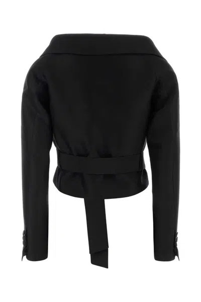 Dsquared2 Tailored Wool Blend Opera Style Blazer In Black