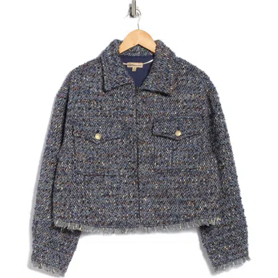 Democracy Tweed Crop Jacket In Gray