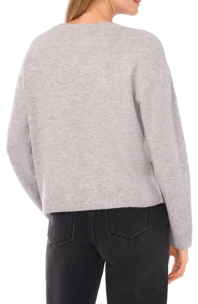 Cece Button Trim Sweater In Gray