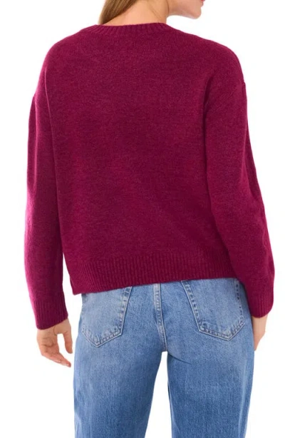 Cece Button Trim Sweater In Brown