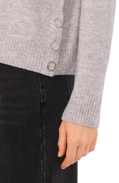 Cece Button Trim Sweater In Gray
