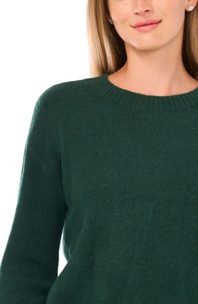 Cece Button Trim Sweater In Green