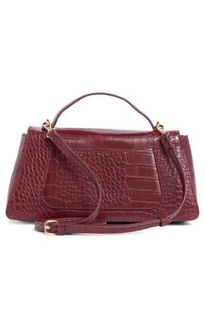 Urban Expressions Handbags Croc Embossed Crossbody Bag In Burgundy