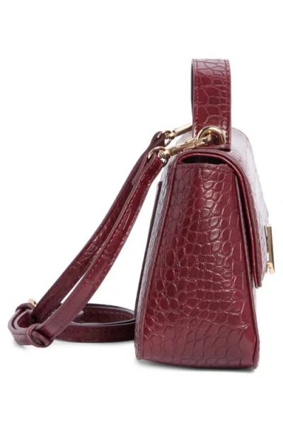Urban Expressions Handbags Croc Embossed Crossbody Bag In Burgundy