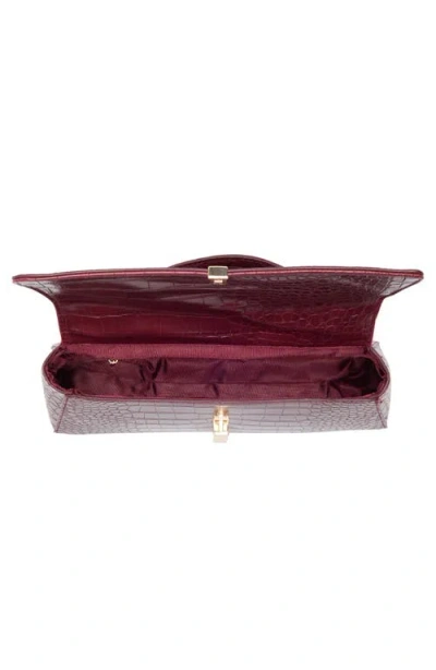 Urban Expressions Handbags Croc Embossed Crossbody Bag In Burgundy