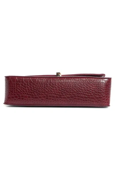 Urban Expressions Handbags Croc Embossed Crossbody Bag In Burgundy