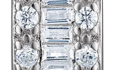 Fzn Cubic Zirconia Huggie Hoop Earrings In Silver