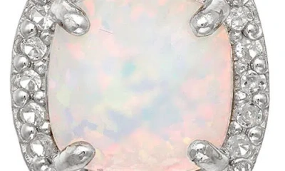 Fzn Opal & Cubic Zirconia Drop Earrings In Silver