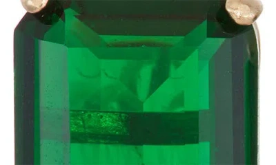 Fzn 10k Gold Emerald Stud Earrings In Yellow