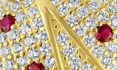 Fzn Cubic Zirconia Ladybug Pendant Necklace In Gold