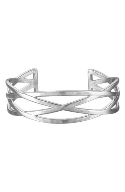 Fzn Sterling Silver Cuff Bracelet In Silver