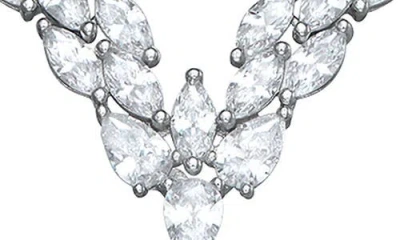 Fzn Marquise Cubic Zirconia Necklace In Silver
