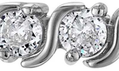 Fzn Round Cut Cubic Zirconia Tennis Bracelet In Silver