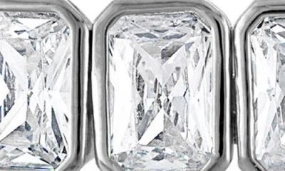 Fzn Sterling Silver Cubic Zirconia Tennis Bracelet In Silver