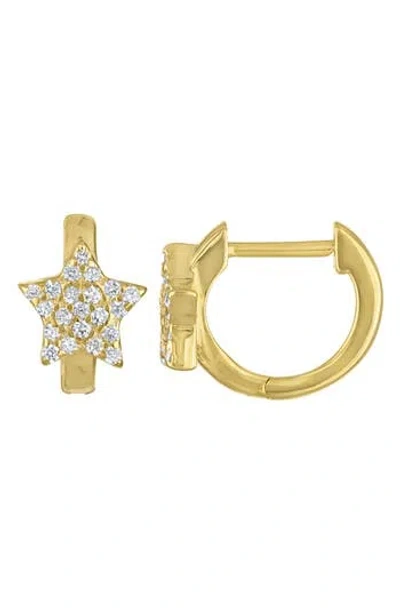 Fzn Kids' Cubic Zirconia Star Huggie Hoop Earrings In Gold
