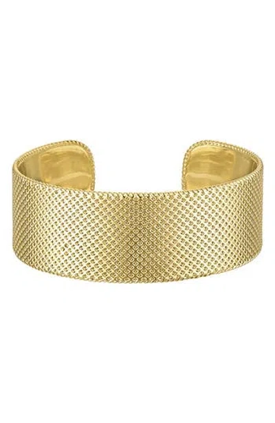 Fzn Textured Cuff Bracelet In Gold