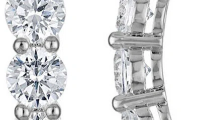 Fzn Round Cut Cubic Zirconia Hoop Earrings In Silver